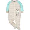 imageGerber Baby Boys 4 Pack Sleep N Play FootieAqua Fox