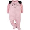 imageGerber Baby Girls 4 Pack Sleep N Play FootieLeopard Pink