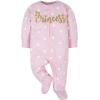 imageGerber Baby Girls 4 Pack Sleep N Play FootiePrincess Pink