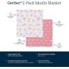 imageGerber Baby Unisex 2Pack Muslin Blanket Celestial One SizeAnimal Geo Girl