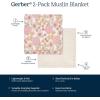 imageGerber Baby Unisex 2Pack Muslin Blanket Celestial One SizeRetro Floral