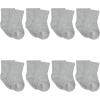 imageGerber Baby 8Pack WiggleProof Jersey Crew SocksGray Heather