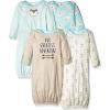 imageGerber Baby Boy and Girls 4Pack Sleeper GownAqua Fox
