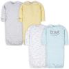 imageGerber Baby Boy and Girls 4Pack Sleeper GownWords Grey