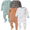 imageGerber Baby Boys 4 Pack Sleep N Play FootieCamping