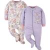 imageGerber Baby Girls 2pack Sleep N PlayBunny Ballerina Purple