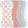 imageGerber Baby Unisex Burp Cloths 5Pack White Black Size 105quot x 21quotPink Rainbows