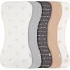 imageGerber Baby Unisex Burp Cloths 5Pack White Black Size 105quot x 21quotTan Grey