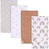 imageGerber Unisex Baby 100 Cotton Flannel Receiving Blankets 30x30 Inches Pack of 4 Coastal Calm One SizeBoho Rainbow