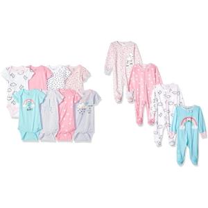 imageGerber 8pack Short Sleeve Onesies and 4Pack Sleep N Play Clothing BundleCloud