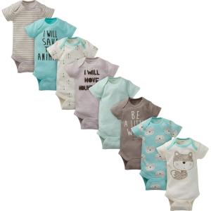 imageGerber Baby 8Pack Short Sleeve Onesie BodysuitsFox