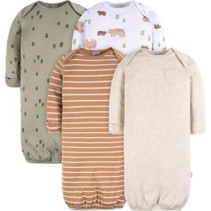 imageGerber Baby Boy and Girls 4Pack Sleeper GownForest Bears