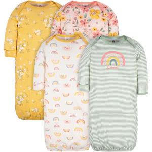 imageGerber Baby Boy and Girls 4Pack Sleeper GownGold