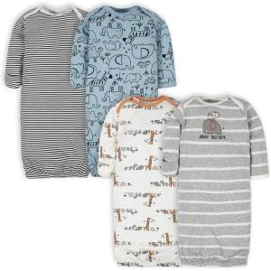 imageGerber Baby Boy and Girls 4Pack Sleeper GownJungle Blue