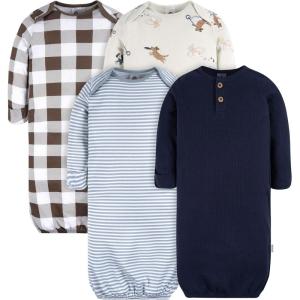 imageGerber Baby Boy and Girls 4Pack Sleeper GownNavy Dogs