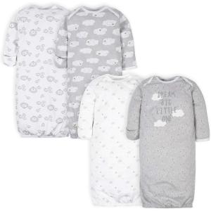 imageGerber Baby Boy and Girls 4Pack Sleeper GownSheep Grey