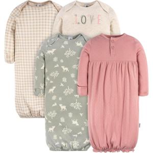 imageGerber Baby Boy and Girls 4Pack Sleeper GownWoodland Love