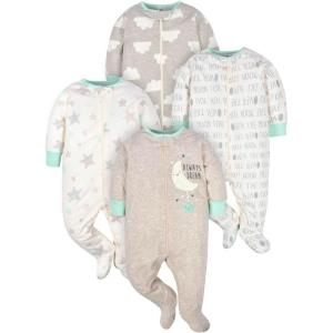 imageGerber Baby Boys 4 Pack Sleep N Play FootieElephants