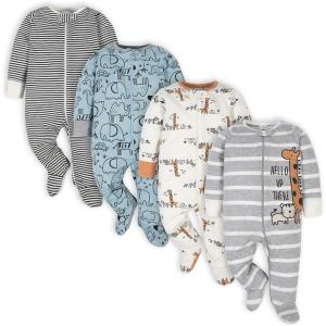 imageGerber Baby Boys 4 Pack Sleep N Play FootieJungle
