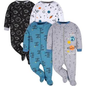 imageGerber Baby Boys 4 Pack Sleep N Play FootieSpace