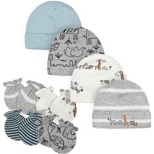 imageGerber Baby Boys Cap and Mitten Sets8pc Grey Jungle
