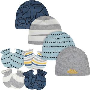 imageGerber Baby Boys Cap and Mitten SetsBlue Dino