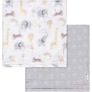imageGerber Baby Unisex 2Pack Muslin Blanket Celestial One SizeAnimals  Geos Neutral