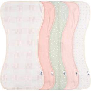 imageGerber Baby Unisex Burp Cloths 5Pack White Black Size 105quot x 21quotPink