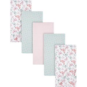 imageGerber Girls Newborn Infant Baby Toddler Nursery 100 Cotton Flannel Receiving Swaddle Blanket Butterfly White Pack of 5Butterfly White