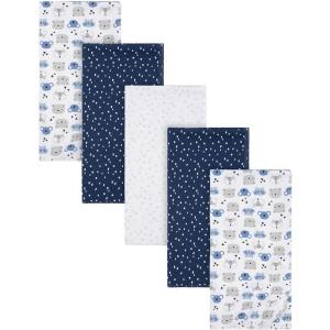 imageGerber Girls Newborn Infant Baby Toddler Nursery 100 Cotton Flannel Receiving Swaddle Blanket Butterfly White Pack of 5Critters Blue