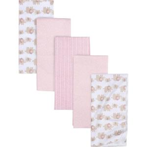 imageGerber Girls Newborn Infant Baby Toddler Nursery 100 Cotton Flannel Receiving Swaddle Blanket Butterfly White Pack of 5Elephants Pink