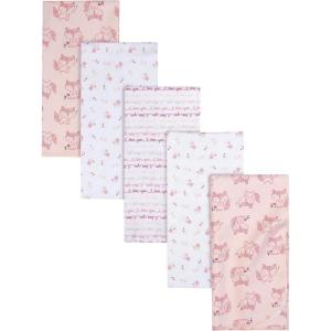 imageGerber Girls Newborn Infant Baby Toddler Nursery 100 Cotton Flannel Receiving Swaddle Blanket Butterfly White Pack of 5Foxes White