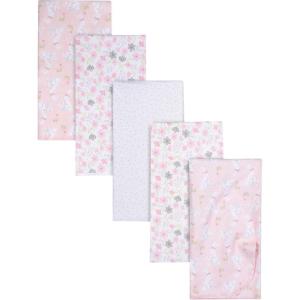 imageGerber Girls Newborn Infant Baby Toddler Nursery 100 Cotton Flannel Receiving Swaddle Blanket Butterfly White Pack of 5Mommy  Me Bunny White