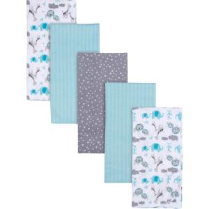 imageGerber Girls Newborn Infant Baby Toddler Nursery 100 Cotton Flannel Receiving Swaddle Blanket Butterfly White Pack of 5Safari White