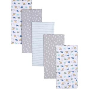 imageGerber Girls Newborn Infant Baby Toddler Nursery 100 Cotton Flannel Receiving Swaddle Blanket Butterfly White Pack of 5Trucks White