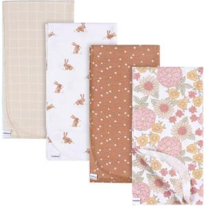 imageGerber Unisex Baby 100 Cotton Flannel Receiving Blankets 30x30 Inches Pack of 4 Coastal Calm One SizeRetro Floral