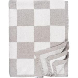 imageGerber Unisex Baby Cozy Soft Silky Mink Checkerboard Grid Blanket Tan Check One SizeTan Check