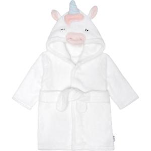 imageGerber Unisex Baby Plushy Soft Hooded Animal Character BathrobeWhite Unicorn