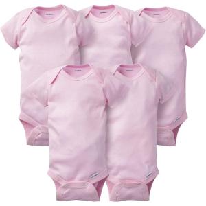 imageGerber babygirls 5pack Solid Onesies BodysuitsPink