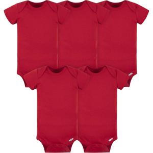 imageGerber babygirls 5pack Solid Onesies BodysuitsRed