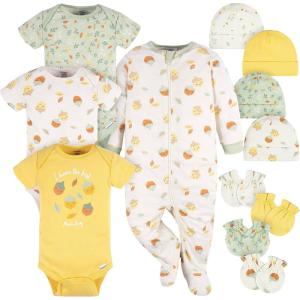 imageGerber babygirls Boys and Girls 12 Piece Layette Gift SetYellow Acorns