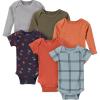 imageGerber Baby Boys 6Pack LongSleeve Onesies BodysuitBlue Plaid