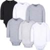imageGerber Unisex Baby 6 Pack Longsleeve Onesies BodysuitWhite and Black