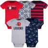 imageGerber babyboys 5pack Short Sleeve Variety Onesies BodysuitsSports Blue