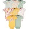 imageGerber babygirls 8pack Short Sleeve Onesies BodysuitsGolden Floral