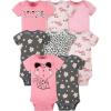 imageGerber babygirls 8pack Short Sleeve Onesies BodysuitsLeopard Pink