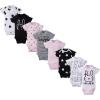 imageGerber babygirls 8pack Short Sleeve Onesies BodysuitsPink Bunny