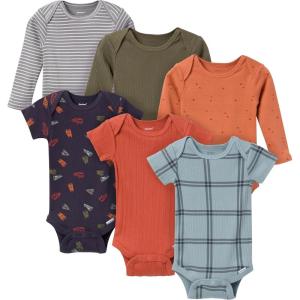 imageGerber Baby Boys 6Pack LongSleeve Onesies BodysuitBlue Plaid
