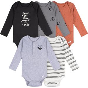 imageGerber Baby Boys 6Pack LongSleeve Onesies BodysuitGalaxy Adventure