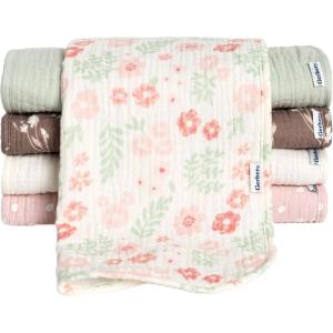 imageGerber Baby Unisex Muslin Burp Cloths 5Pack Multi Pink Floral Large Size 20quot x 10quotMulti Pink Floral